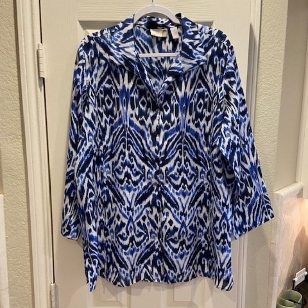 EUC Chico's Ikat Tunic Sz 3